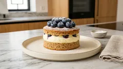 Mini-Blaubeertorte mit Buttermilch-Zitronen-Creme – leicht, fruchtig und gut planbar