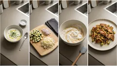 Herzhafter Zucchini-Schmarrn mit Halloumi – fluffig aus der Pfanne, mit Schnittlauch-Dip