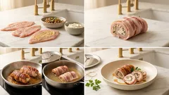 Gefüllte Putenschnitzel aus dem Ofen – Pilz-Ricotta-Füllung & cremige Sherry-Sauce