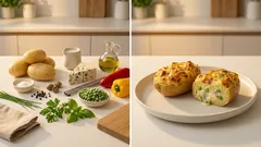 Gefüllte Ofenkartoffeln mit Roquefort – cremig, würzig und goldbraun überbacken