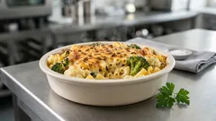 Nudelgratin mit Blumenkohl & Brokkoli – mit Joghurtguss und knuspriger Käsekruste