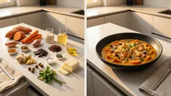 Süßkartoffelragout mit Schokolade: cremig-würzig und mit Halloumi getoppt