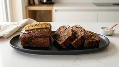 Saftiges Schoko-Bananenbrot mit Erdnuss-Glasur – ideal für sehr reife Bananen