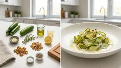 Gemüse-Tagliatelle mit Ziegenfrischkäsesauce – leicht, cremig und in 15 Minuten