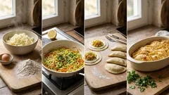 Gebackene Kartoffeltaschen mit Lauch und Möhre – einfach aus dem Ofen