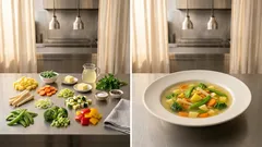 Bunte Gemüsesuppe mit Zuckerschoten – leicht, sättigend und schön bissfest