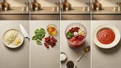 Blitz-Tomatensauce aus dem Mixer – mit getrockneten Tomaten und Basilikum