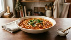 Weiße Bohnen in Tomatensauce – einfach geschmort, sämig und aromatisch