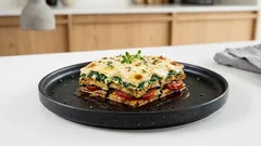 Auberginen-Lasagne mit Spinat: saftig geschichtet und herrlich cremig