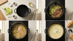 Käse-Lauchsuppe mit Hackfleisch: cremig, würzig und perfekt für viele Gäste
