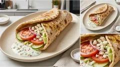 Vegetarischer Döner mit Schafskäse – mit cremiger Joghurt-Gurken-Sauce in 15 Minuten