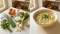 Eiersalat mit Schnittlauch: cremig mit Joghurt & Sahne – ganz ohne schwere Mayo