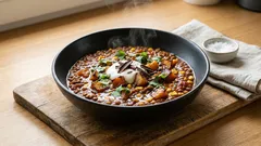 Linsen-Chili mit Kakao: veganes Wohlfühlessen mit Kürbis und feiner Schokonote