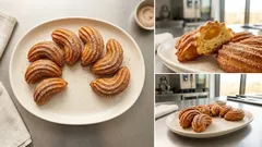 Knusprige Brandteig-Halbmonde aus der Fritteuse – mit Zimt und Birkenzucker