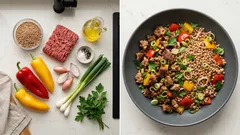 Hackfleischpfanne mit Buchweizen und Paprika – das unkomplizierte One-Pan-Abendessen