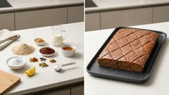 Magenbrot vom Blech: saftig, würzig und mit Kakao-Zuckerglasur