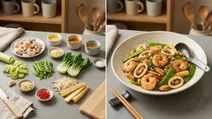 Meeresfrüchte-Pfanne mit Zuckerschoten: in 15 Minuten würzig aus dem Wok