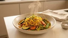 One-Pot Curry-Nudeln mit Kokosmilch – cremig, würzig und in 30 Minuten fertig