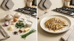 Schlutzkrapfen mit Spinat-Quark – zart gegart und in Schnittlauchbutter serviert