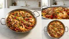 Paella mit Hähnchen und Garnelen – unkompliziert aus einer Pfanne