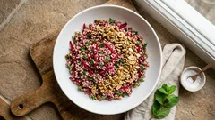 Rote-Bete-Taboulé: frischer Bulgursalat mit Kräutern und Zitronen-Dressing