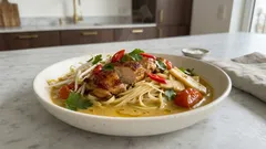 Scharfes Hähnchen-Curry aus dem Wok – cremig mit Kokos und gelber Currypaste