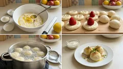 Gefüllte Quarkklöße mit Erdbeere – in knusprigem Mandelkrokant